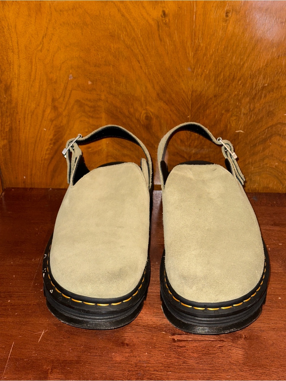 Dr Martens Greened Beige Zebzag Mules